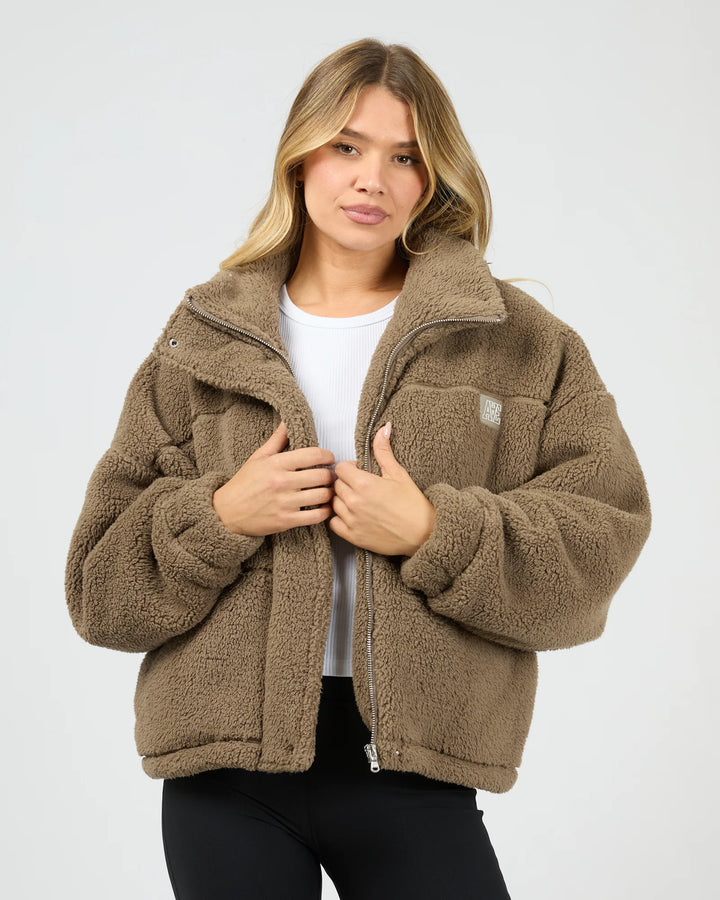 All About Eve Cosy Club Teddy Jacket Mocha