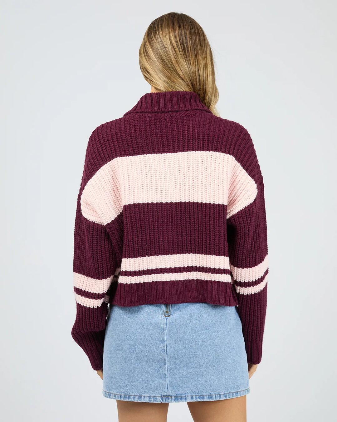 All About Eve Aida Knit Zip Thru - Wine
