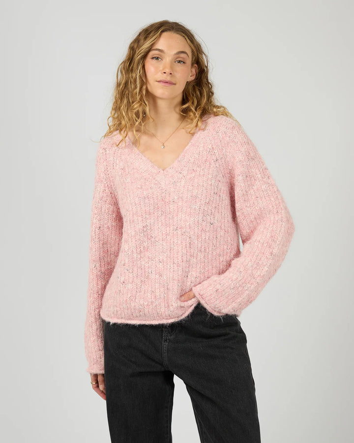 All About Eve Devon V Neck Jumper - Pale Pink