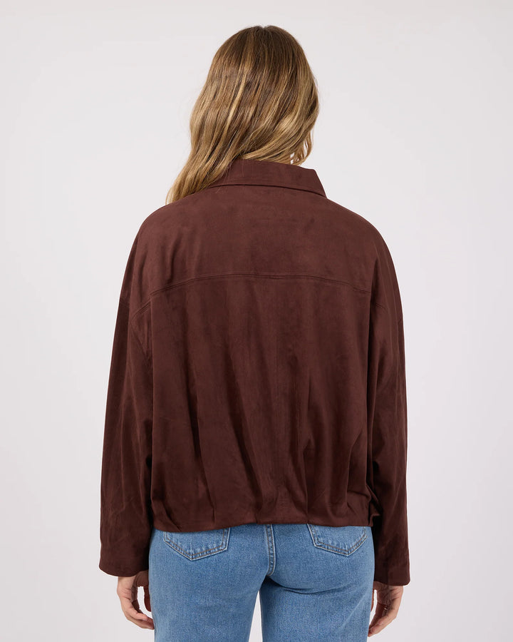 All About Eve Haze Faux Suede Jacket Chocolate