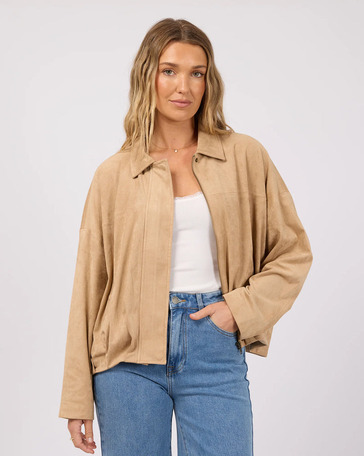 All About Eve Haze Faux Suede Jacket Latte