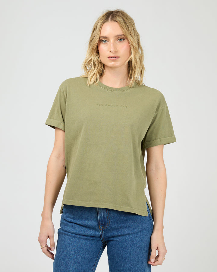 All About Eve Aae Washed Tee - Khaki