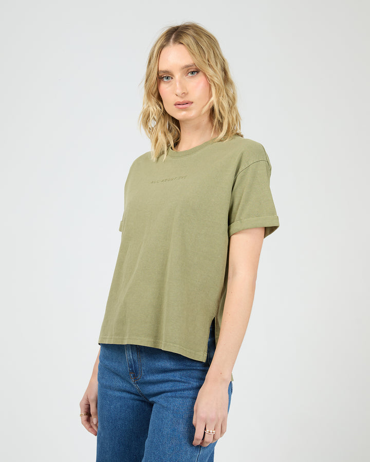All About Eve Aae Washed Tee - Khaki