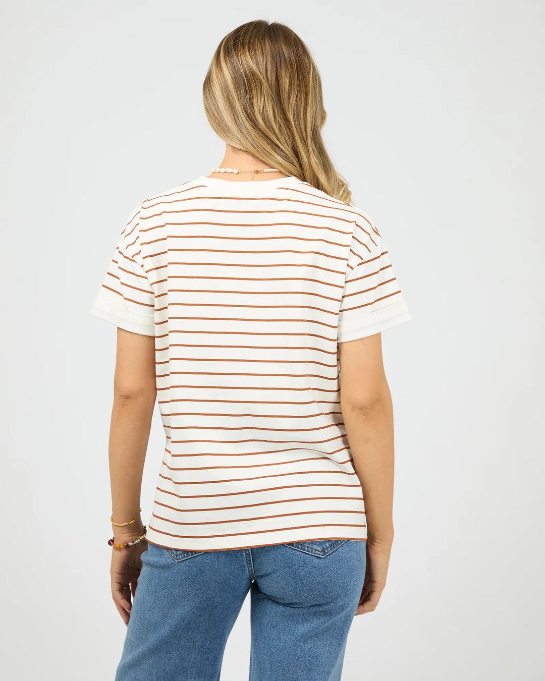 All About Eve Aae Washed Stripe Tee Cinnamon