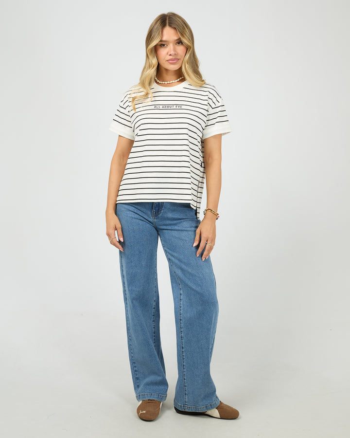 All About Eve Aae Washed Tee - Striped