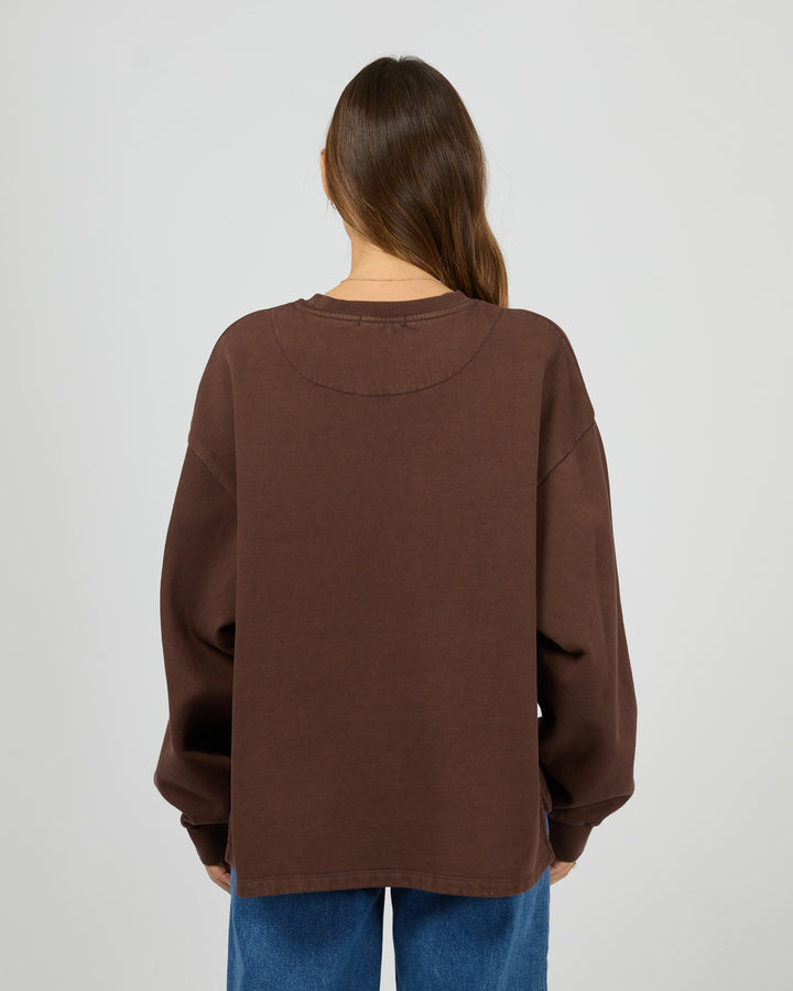 All About Eve Washed Boxed Crew - Brown