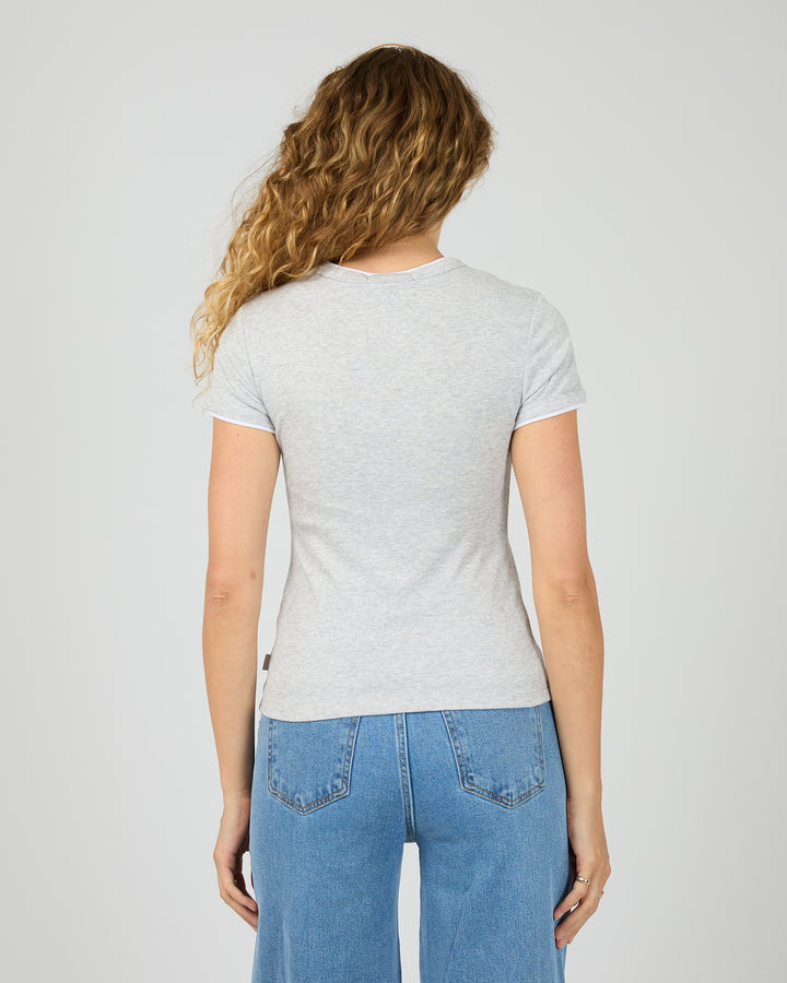 All About Eve Aae Layered Tee - Grey Marle
