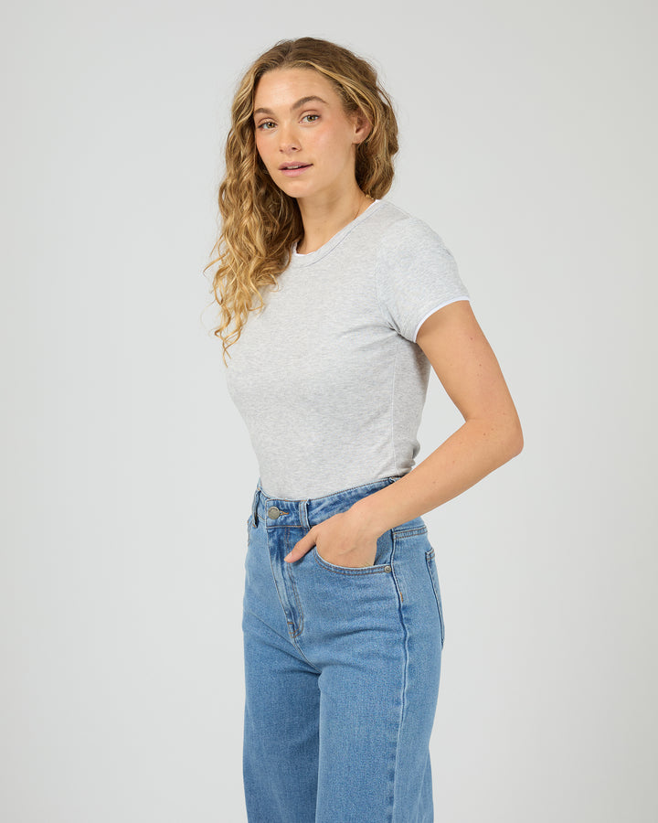All About Eve Aae Layered Tee - Grey Marle