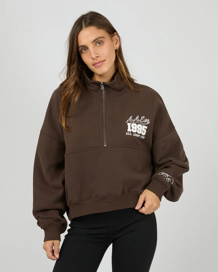 All About Eve Team 1/4 Zip - Brown