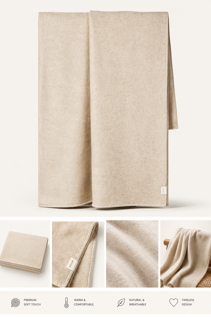 Amalfi Avalon Stitch Throw Blanket - Ivory