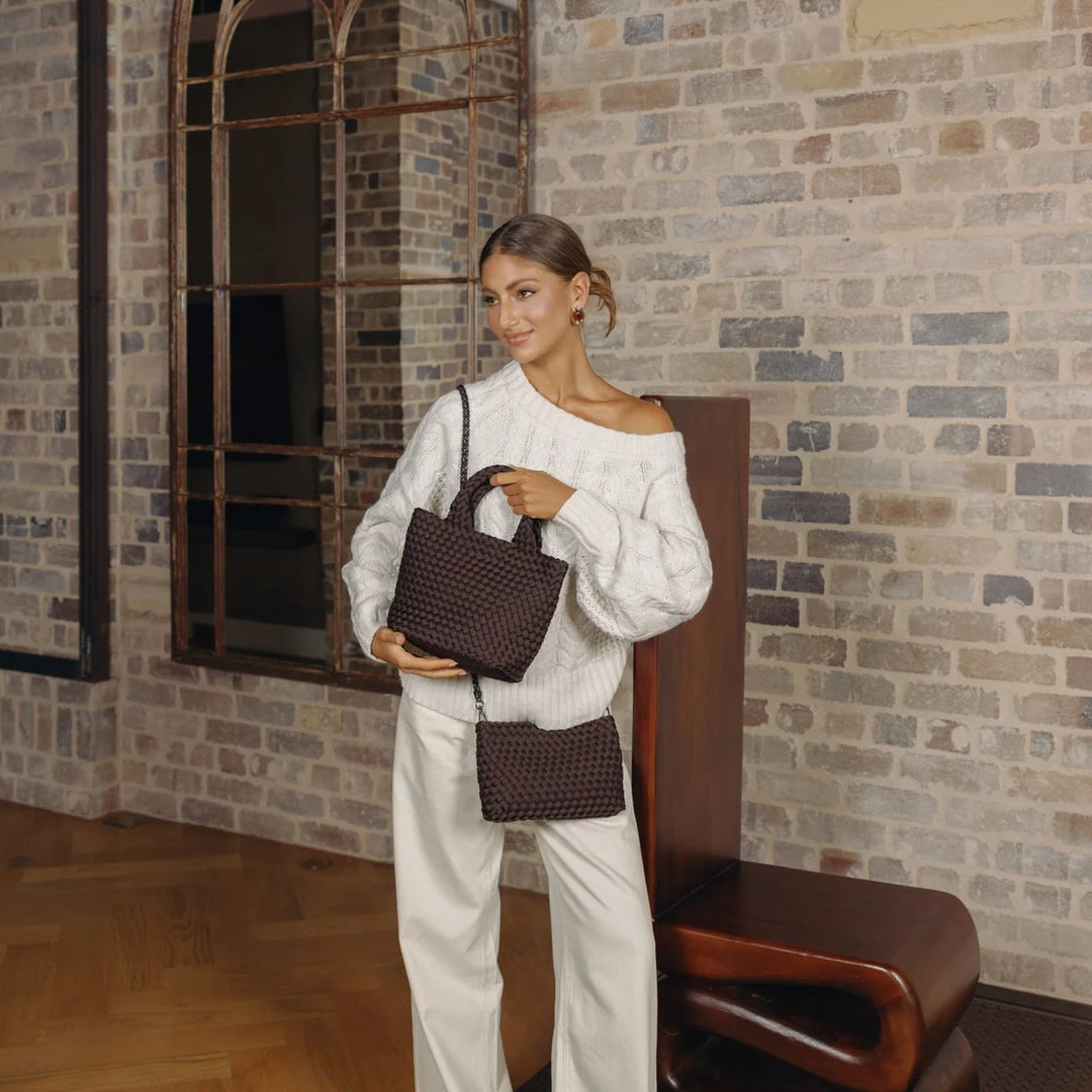 Black Caviar Riviera Chocolate 2 Piece Mini Tote Handbag