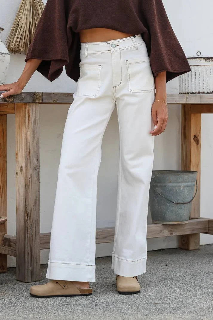 Country Denim Jeans Straight Leg - White