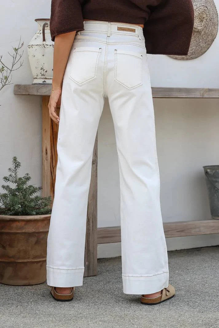 Country Denim Jeans Straight Leg - White