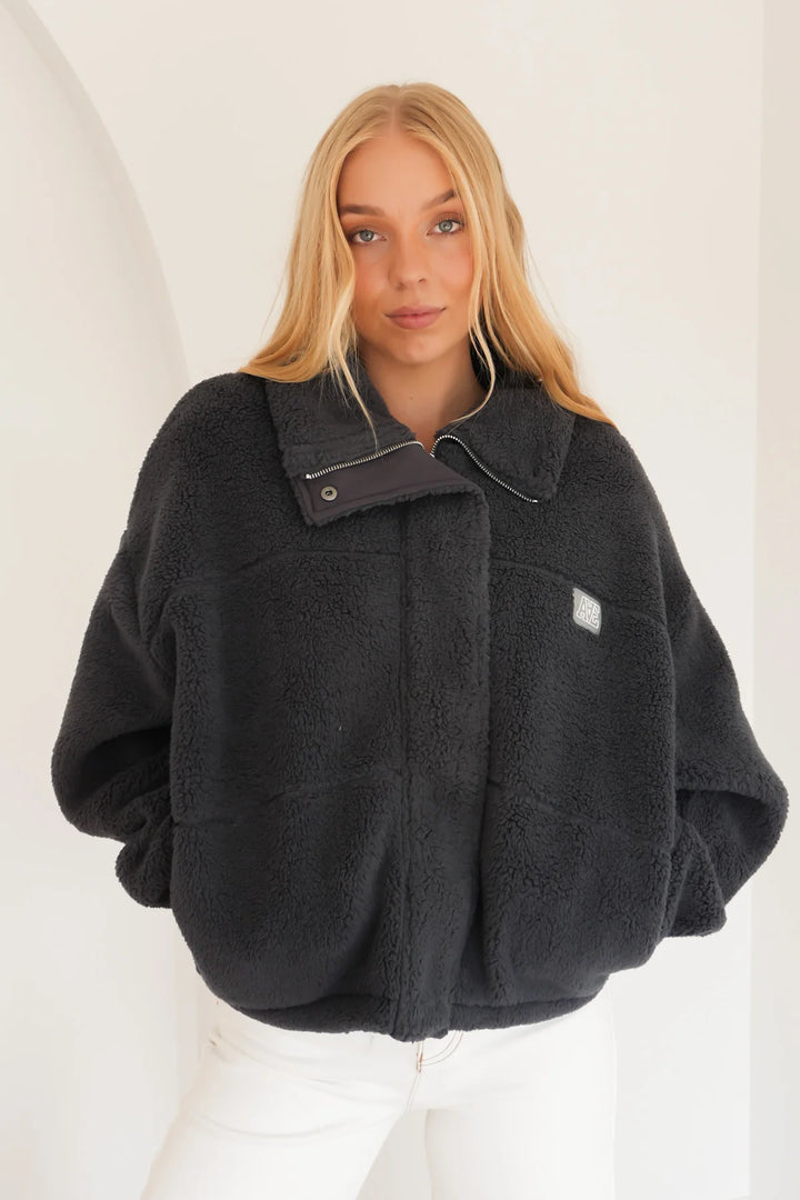 All About Eve Cosy Club Teddy Jacket Charcoal