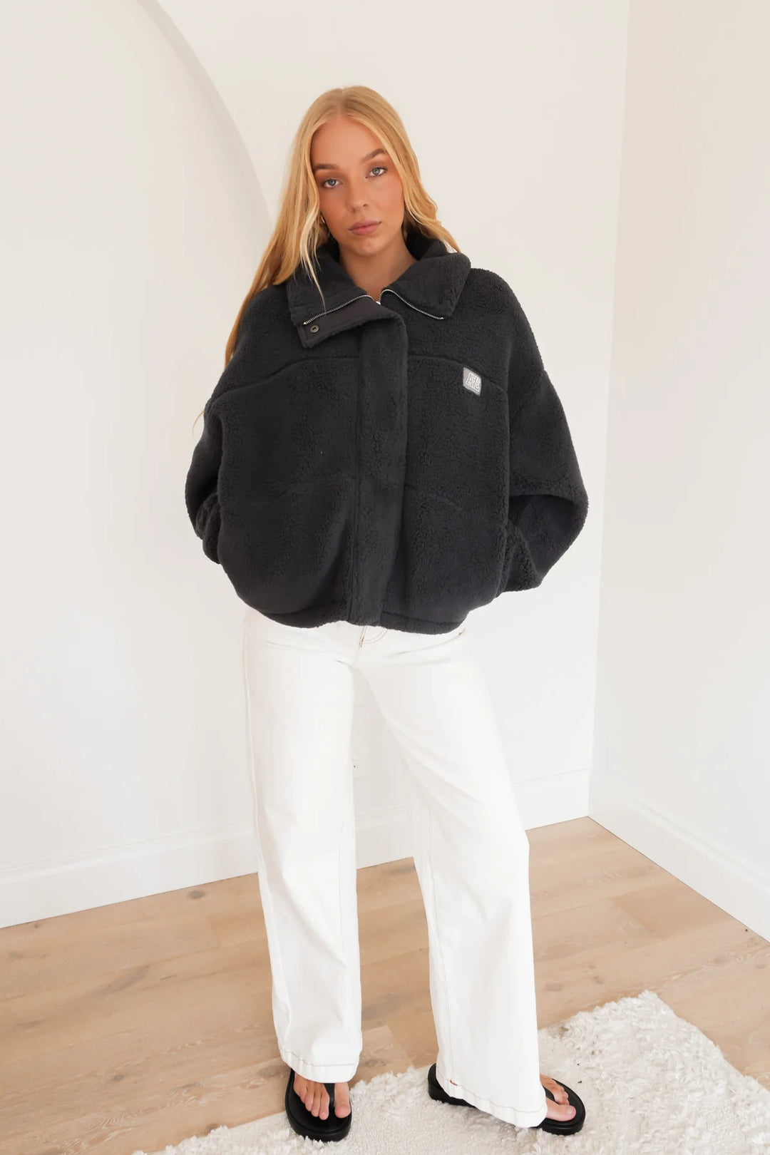 All About Eve Cosy Club Teddy Jacket Charcoal