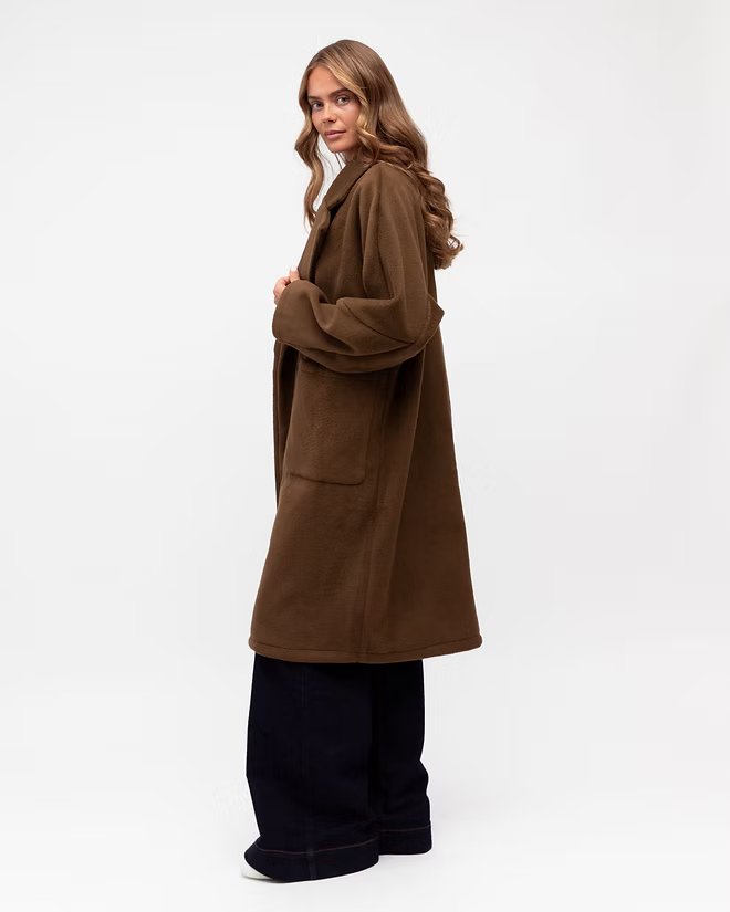 Ebby &amp; I Moderna Longline Jacket - Chocolate