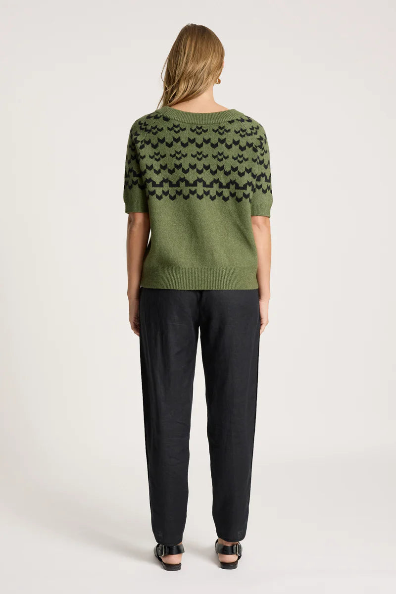 Eb + Ive Maasai Knit Top - Pampus / Black