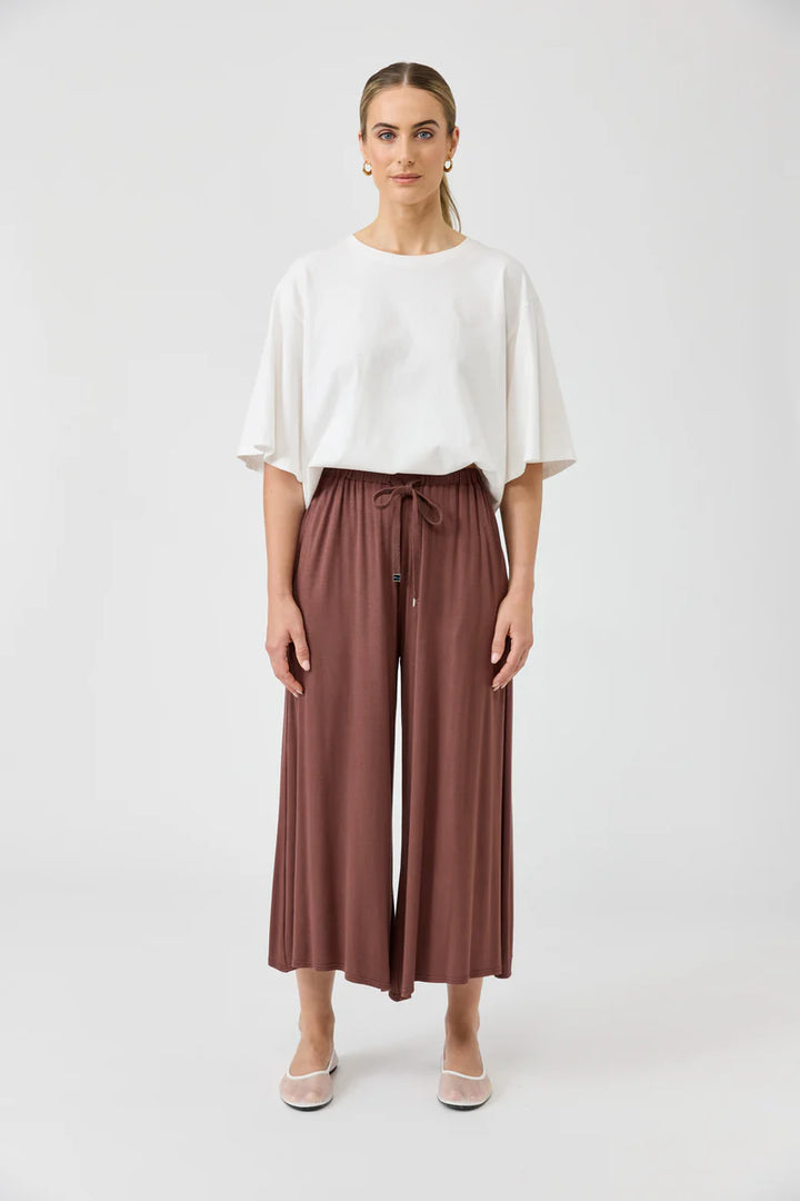 Eb + Ive Studio Jersey Tie Pant - Mocha
