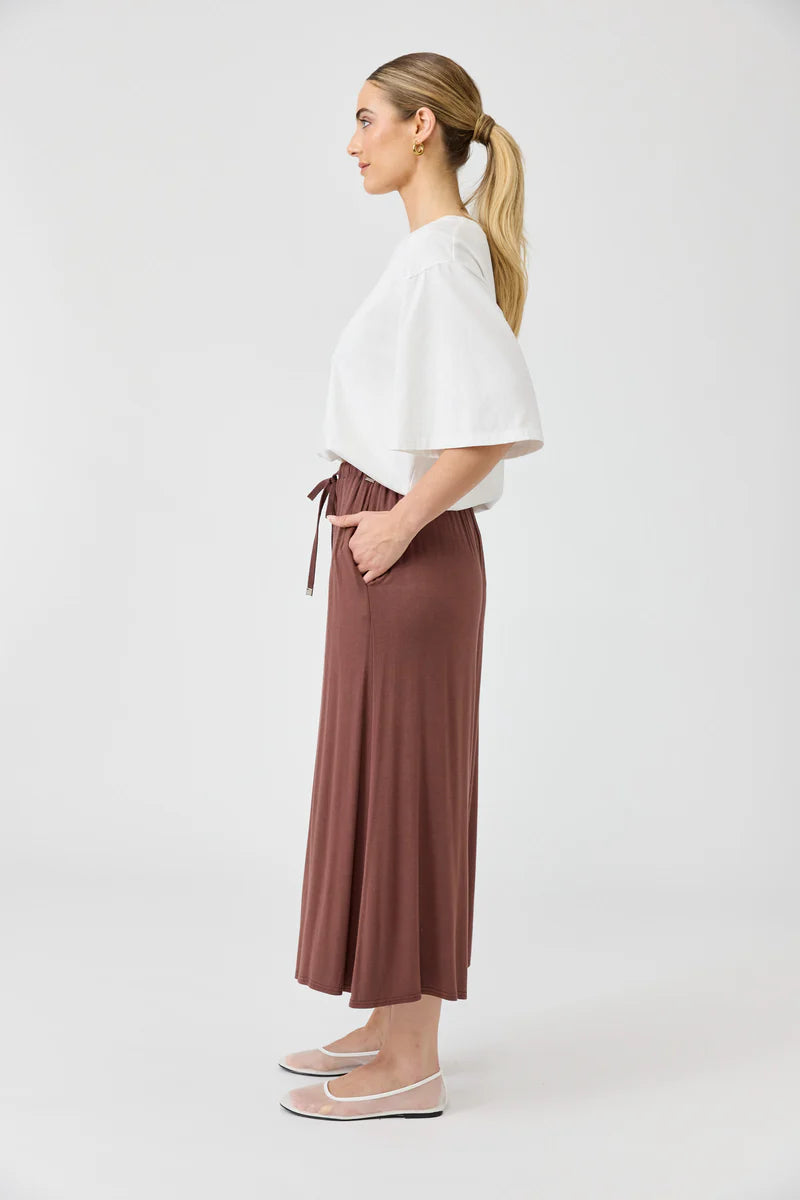Eb + Ive Studio Jersey Tie Pant - Mocha
