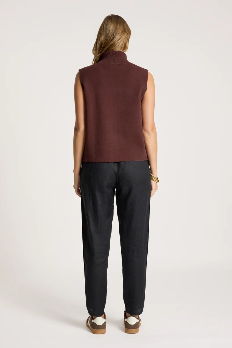 Eb + Ive Zala Knit Vest - Mahogany