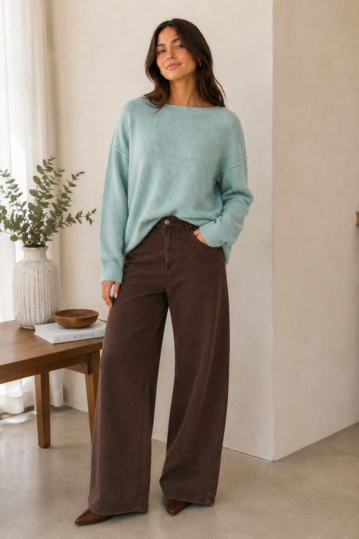 Ebby &amp; I Horizon Jumper - Aquamarine