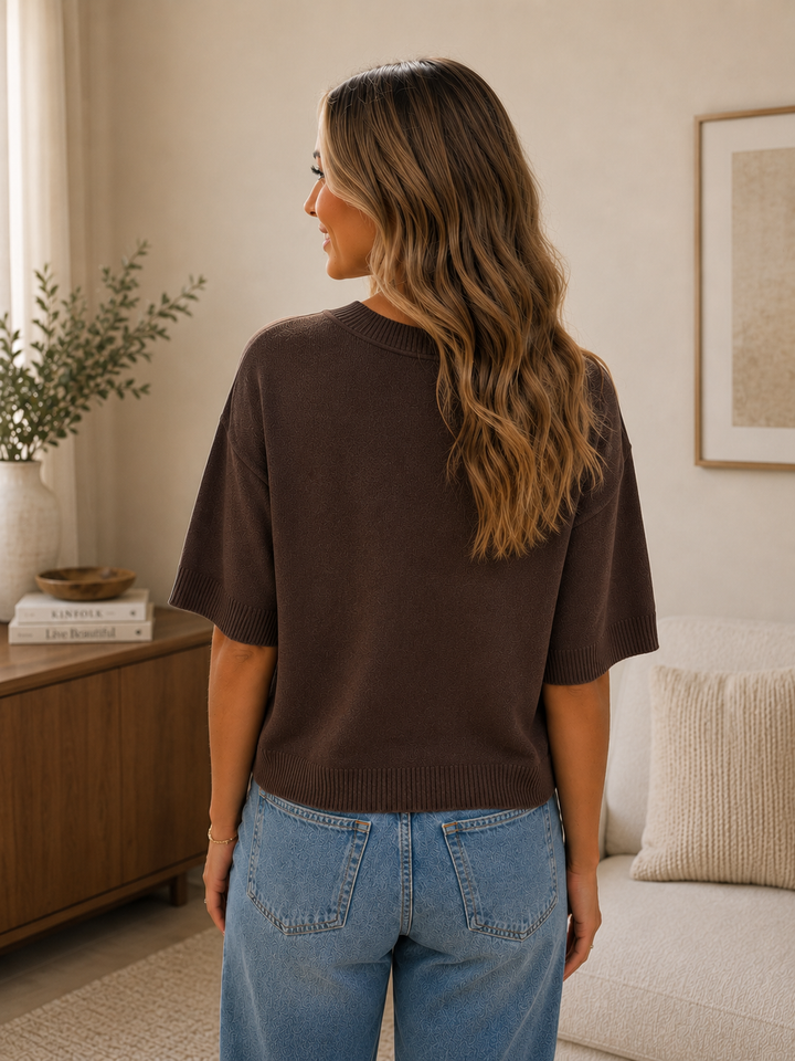 Ebby &amp; I Knit Tee - Chocloate