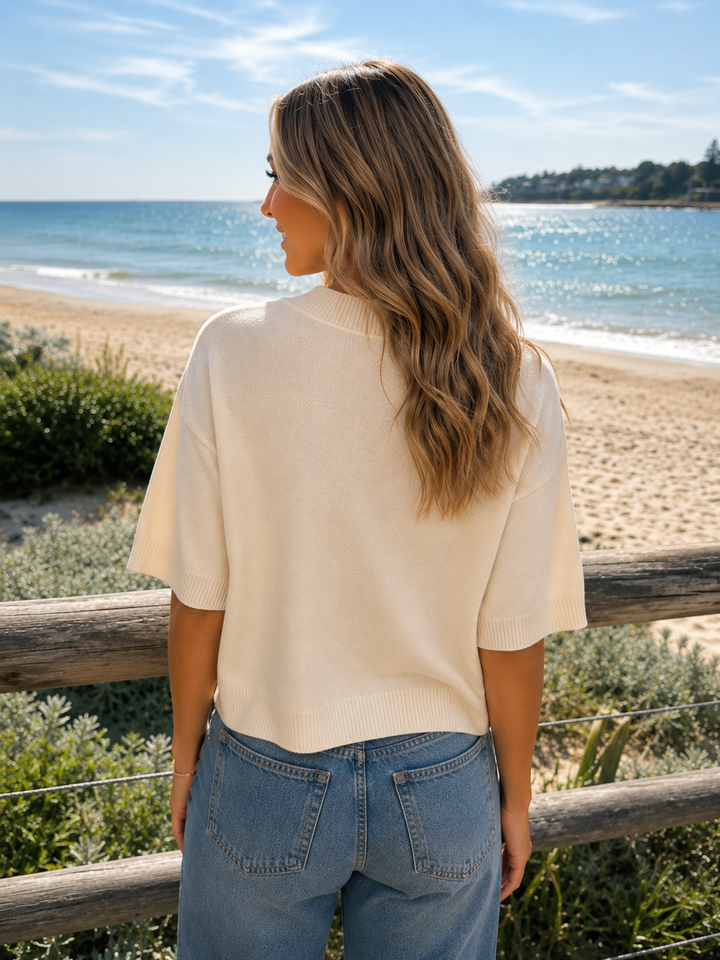 Ebby &amp; I Knit Tee - Cream