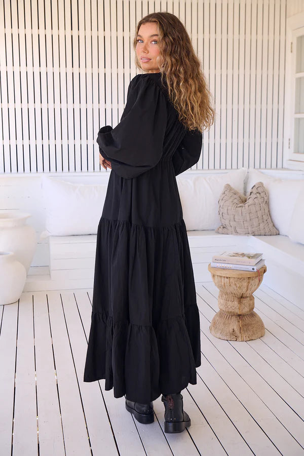 Jaase Onyx Cotton Teresa Maxi Dress - Black