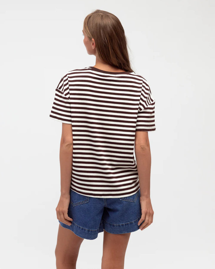 Label of Love Easy Tuck Tee - Choc/White