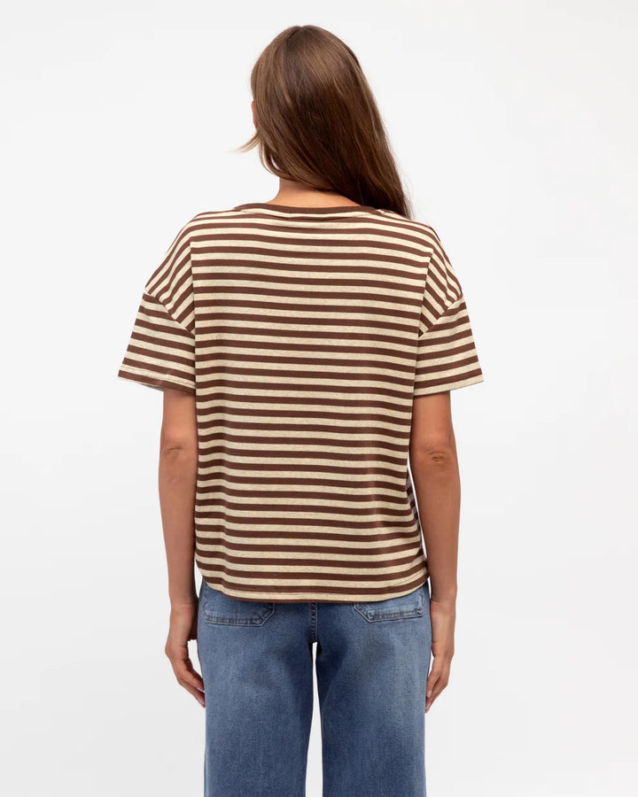Label of Love Easy Tuck Tee - Choc/Neutral