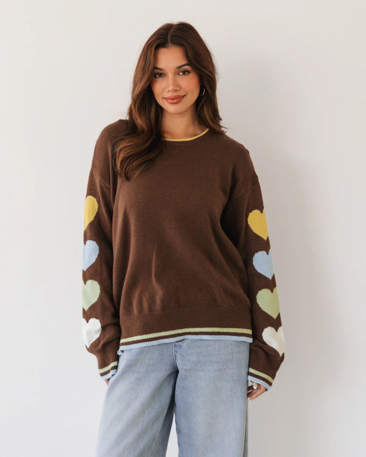 Label of Love Jumper - Heart Sleeve
