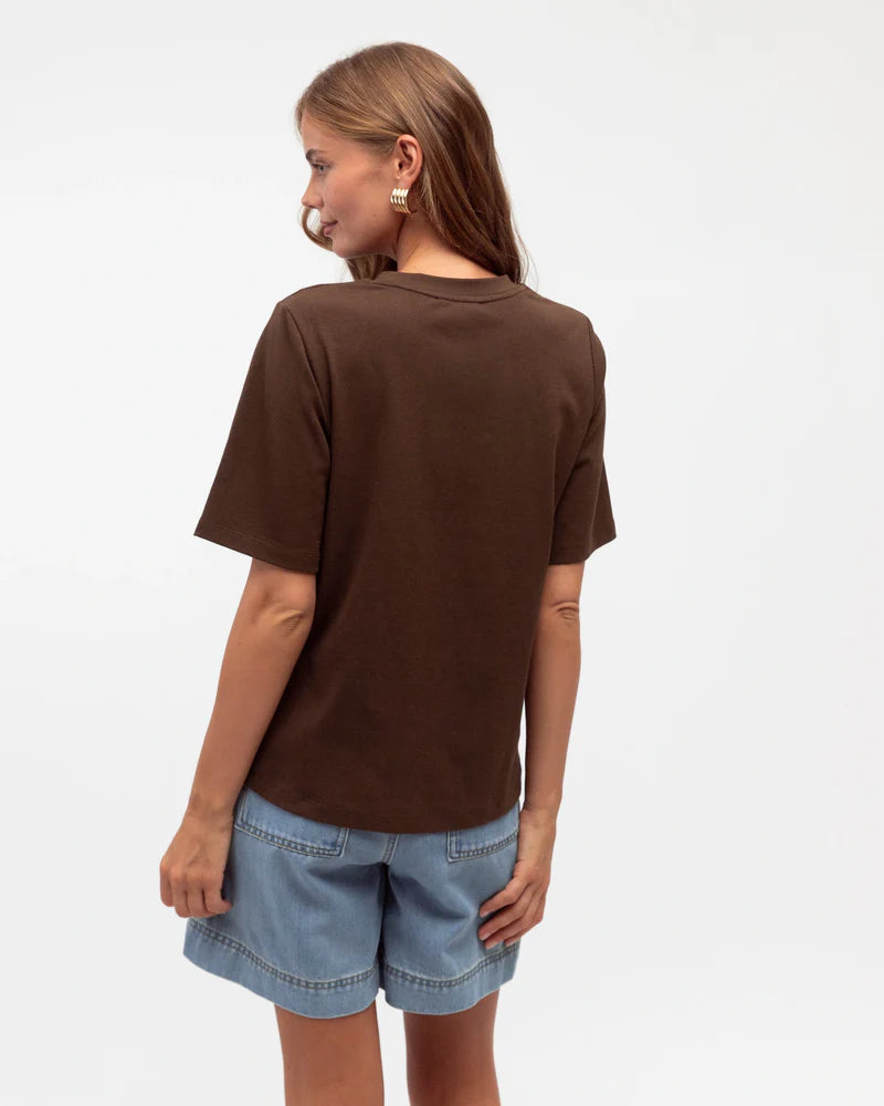 Label of Love Easy Tuck Tee - Brown