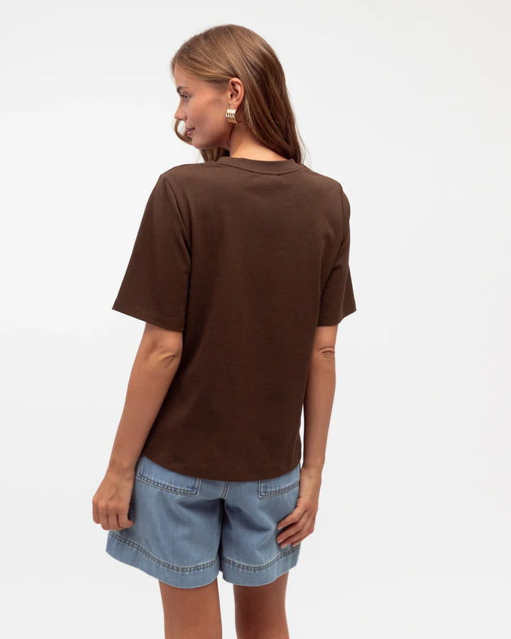 Label of Love Easy Tuck Tee - Brown
