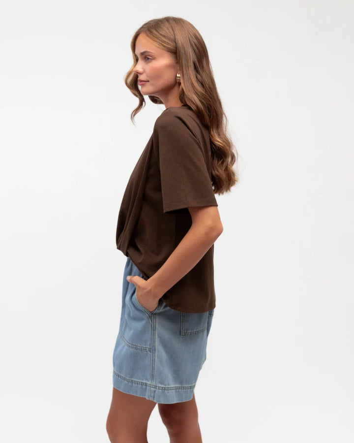 Label of Love Easy Tuck Tee - Brown