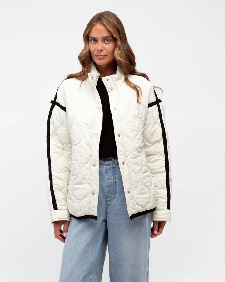 Label of Love Quilted Puffer Jacket - Ivory