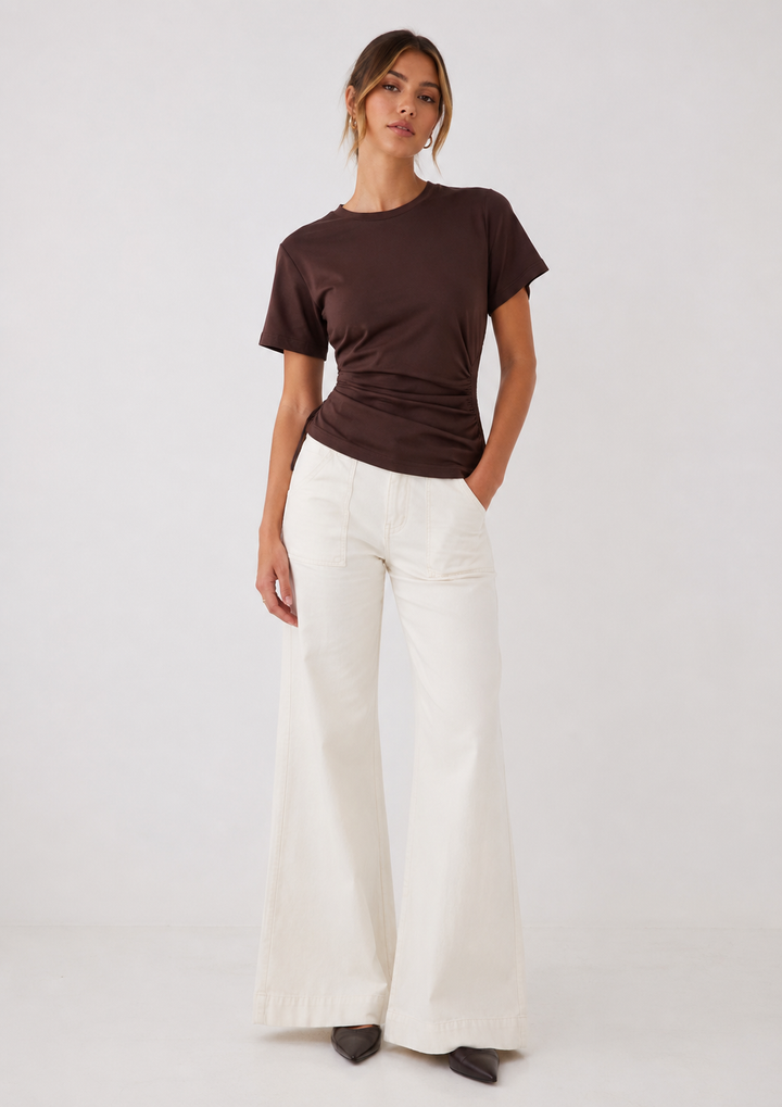 Mi Obsession Tee Ruched - Chocolate