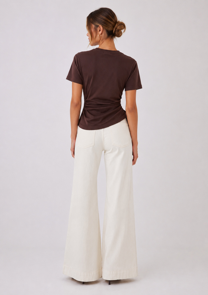 Mi Obsession Tee Ruched - Chocolate