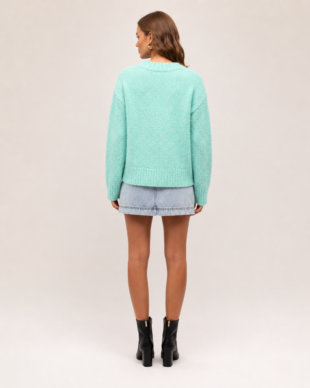 Paper Heart Oxford Knit - Aqua