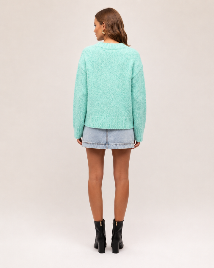 Paper Heart Oxford Knit - Aqua