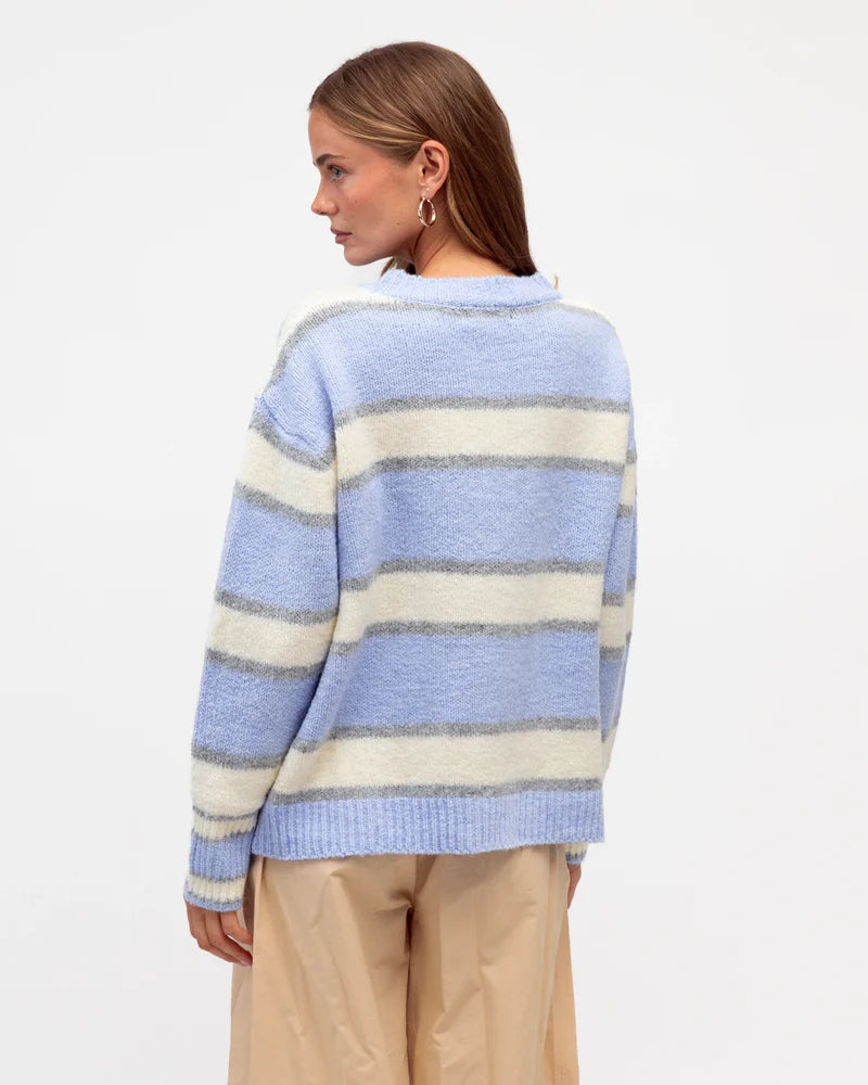 Paper Heart Pina Stripe Knit Jumper - Blue Stripe