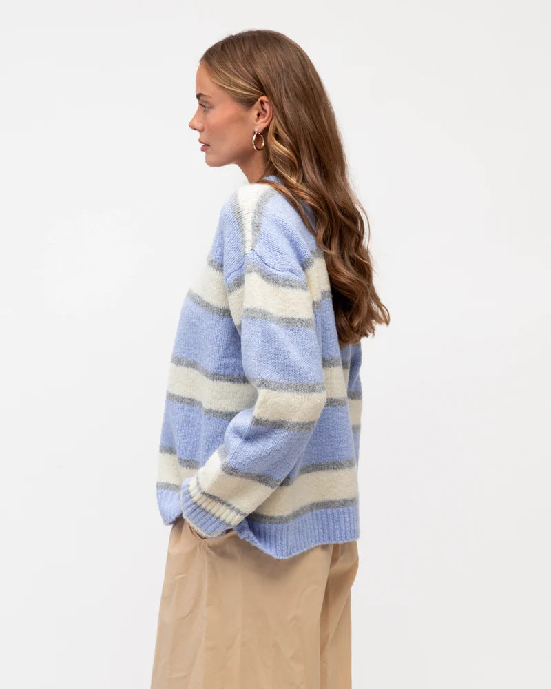 Paper Heart Pina Stripe Knit Jumper - Blue Stripe