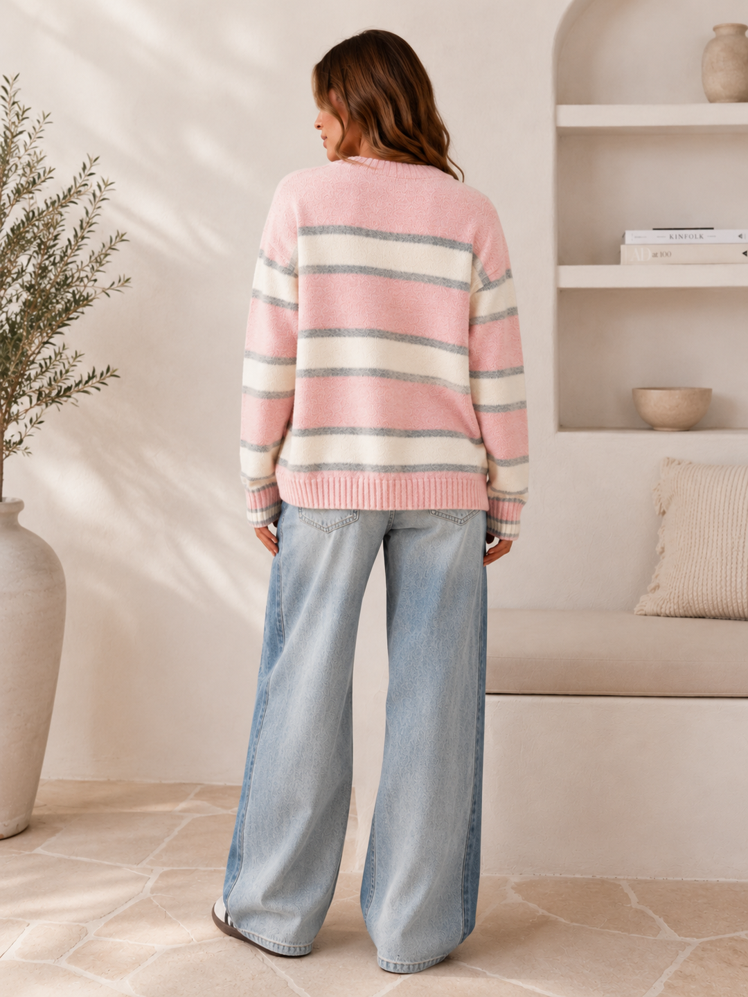 Paper Heart Pina Stripe Knit Jumper - Pink Stripe