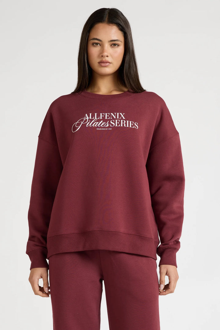 Allfenix Pilates Series Crew Sweat - Burgundy