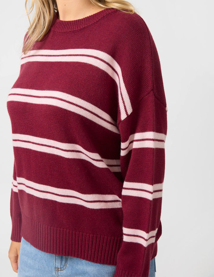 Stella &amp; Gemma Bianca Jumper - Maroon/Baby Pink