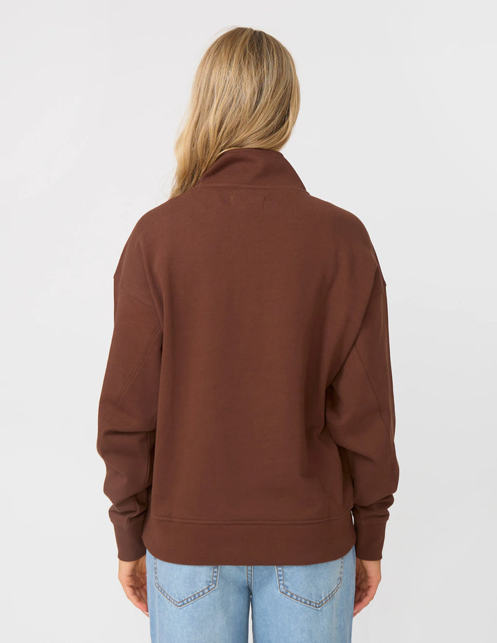 Stella &amp; Gemma Core 1/4 Zip Sweatshirt - Espresso
