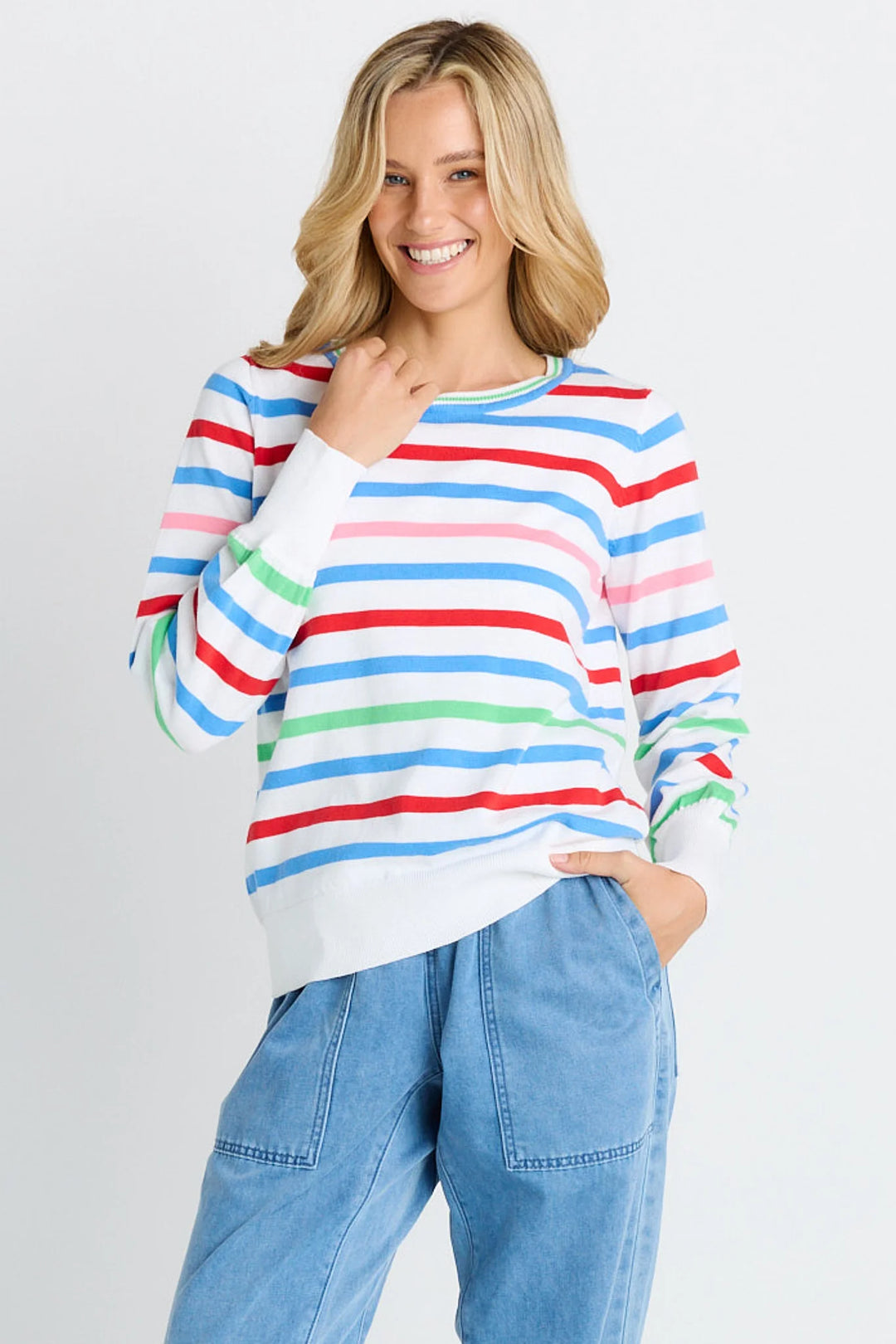 Betty Basics Sorbet Stripe Indie Knit Sweater