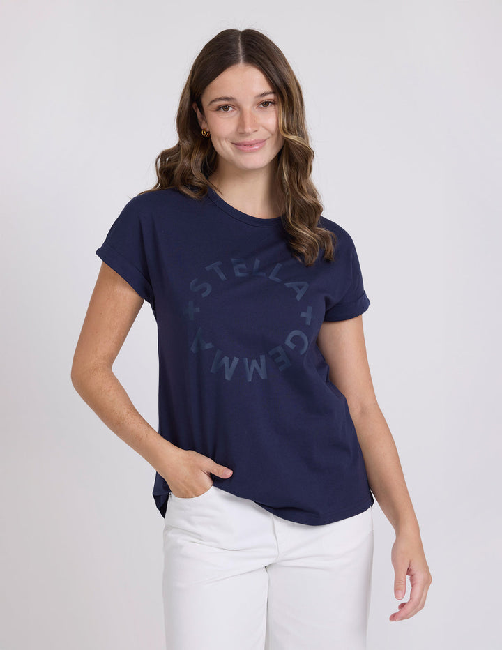 Stella and Gemma Soho Cuff Tee - Navy