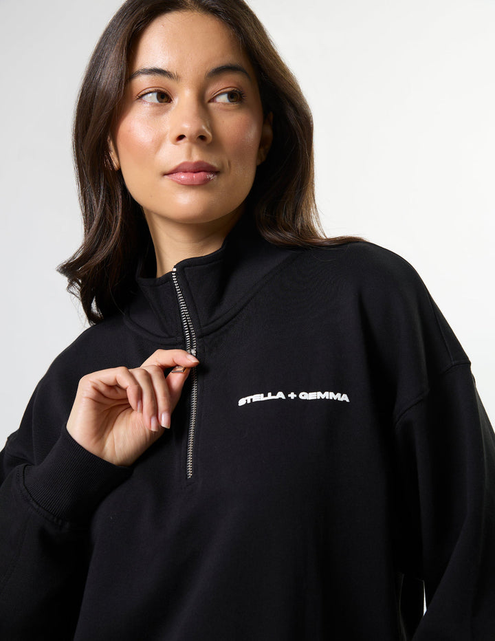 Stella &amp; Gemma Newport Pocket Sweatshirt - Black Rotation