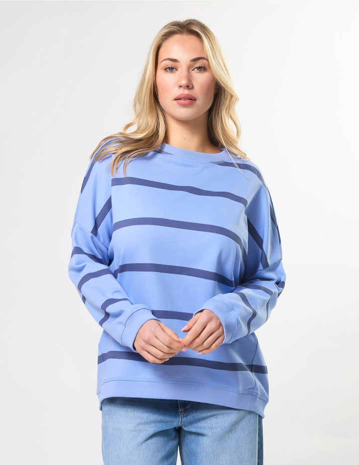 Stella &amp; Gemma Newport Sweat Cross Stripe - Cornflower