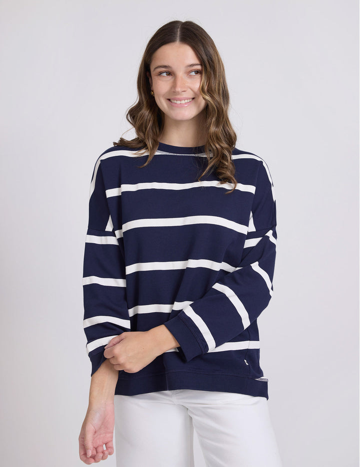 Stella &amp; Gemma Newport Sweat Cross Stripe - Navy